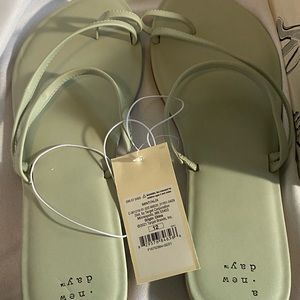 a new day Pastel green mint flip flop sandals
